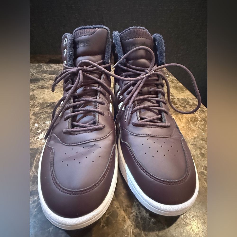 adidas. Womens Hoops 3.0 Mid Trainers Womens. Shadow Maroon. Size 11. - Picture 9 of 12